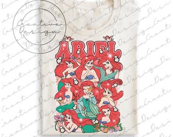 Disney Princess Ariel Png, Mermaid Princess PNG, Princess Mermaid Girls Vacation Png, Disney Queen Besties Ariel Png, Family Trip 2026 png