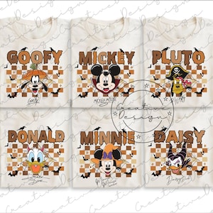 Retro Mickey and Friends Halloween Png, Disney Characters Halloween Png, Halloween Party Png, Disney Halloween Trip, Disney Halloween Png