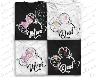 Niestandardowe Magical Kingdom Mom Dad Png, Family Png, Fantasy Land Family Trip Squad Png