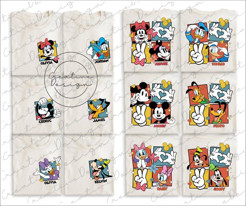 Retro Mickey and Friends Checkered Png, Disney Family Trip Png, Mickey and Co Png, Disneyland Daisy Minnie Girls Vacation Matching Png