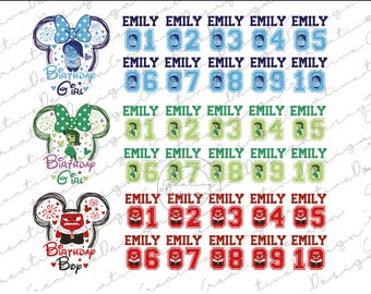 Disney Inside Out Birthday Girl Png, Disney Disgust Birthday Png, Anger Birthday Boy Png, Disney Sadness Tee, Disney Inside Out Besties Png