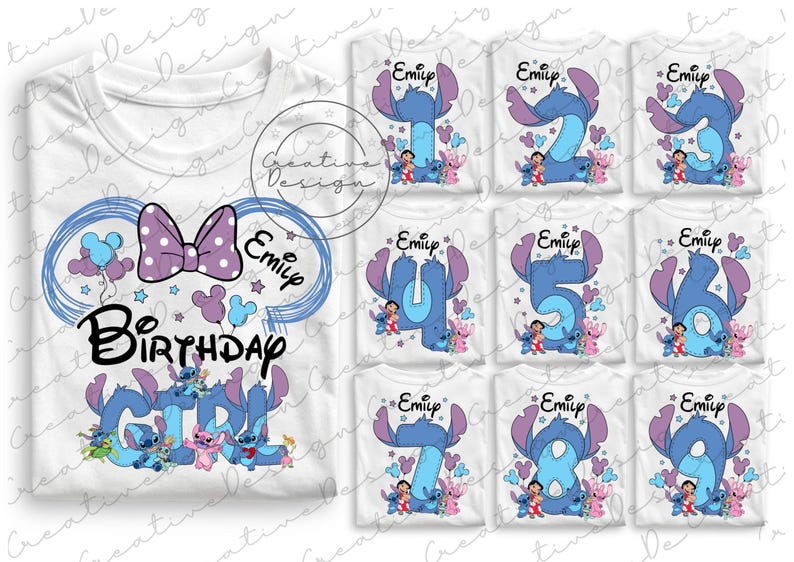 Disney Stitch Birthday Girl Png, Disney Stitch Birthday Girl Png, Stitch Birthday Png, Disney Stitch Tee, Disney Stitch Besties Png