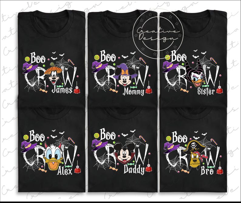 Custom Mickey & Friends Boo Crew Png, Disney Halloween Boo Crew Png, Disney Halloween Png, Disney Halloween Family Crew Png, Boo Crew Png