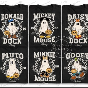 Retro Mickey and Friends Halloween Png, Disney Characters Halloween Png, Halloween Party Png, Disney Halloween Trip, Disney Halloween Png