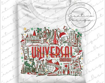 Universal Studios Christmas Png, Disney Christmas Universal Studios Png, Disneyland Christmas Png, Disney World Universal Studios Png