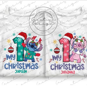Disney My First Christmas Stitch Png, Disney Stitch Christmas Png, Stitch My First Christmas Png, Disney Stitch Tee, My First Christmas Png