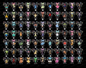 Disney All Characters Png, Girls Trip Png, Fantasy Land Family Trip All Characters 2026 Png, Besties Png