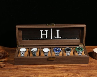 Custom Engraved Watch Box ,Personalized Watch Case,Customized watch storage jewelry box,Fathers Day Gift,Anniversary Birthday Gift for Men