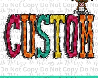 Custom Mascot Name PNG Hand Drawn Mascot Name Sublimation Design Sports Team Name Shirt Designs School Spirit PNG File School Name PNG