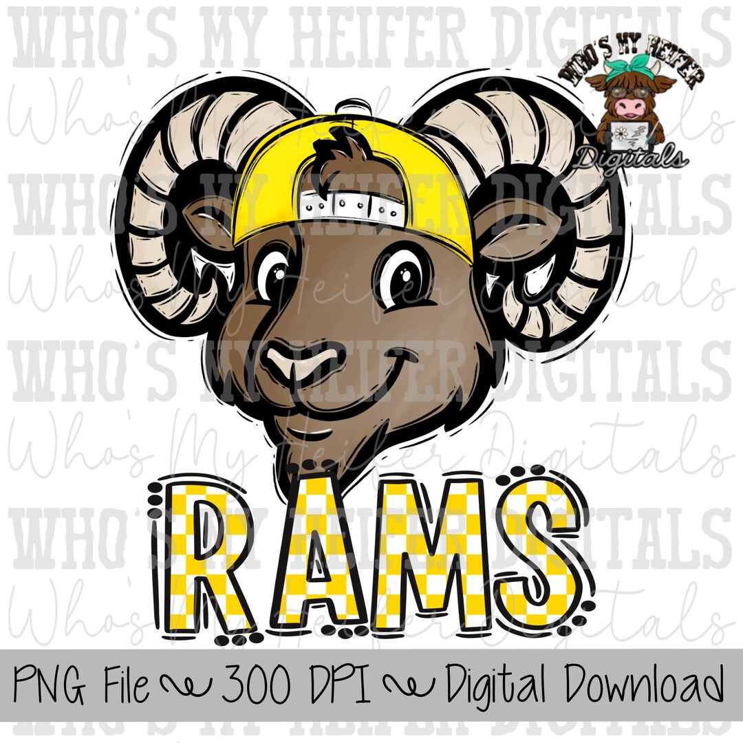 Computer Desktop Rams Art Yellow & White Rams PNG Hand Drawn Ram With Hat Sublimation PNG Game ...