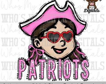バレンタインデーの愛国者 PNG 手描きのリボン付き愛国者 昇華 PNG 試合日のシャツデザイン スクールスピリット PNG ハートの愛国者落書きアート