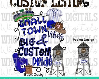 Small Town Vibes PNG Nome mascotte disegnato a mano Design a sublimazione Nome squadra sportiva Design maglietta Spirito scolastico File PNG Nome scuola PNG Baseball