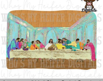 Watercolor Last Supper PNG Hand Drawn Lord's Supper Sublimation PNG Women Kid Shirt Design Christian Easter Doodle Art Faith Based Digital