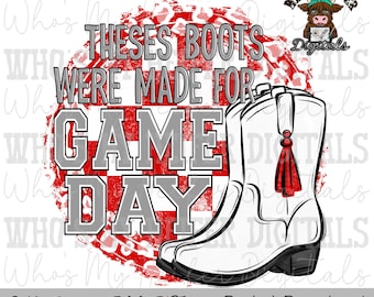 Equipe de treinamento vermelha e branca PNG Botas de equipe de treinamento desenhadas à mão Sublimação PNG Design de camisa para dia de jogo para meninas Essas botas foram feitas para o dia do jogo