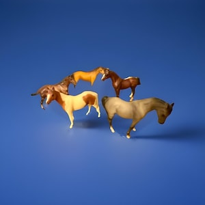 Vintage Breyer Horses Stablemates, Set of 5, Assorted Model Lot , 1975