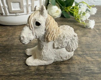 Vintage Stone Critters Pegasus Horse Figurine Miniature Trinket Shelf Decor