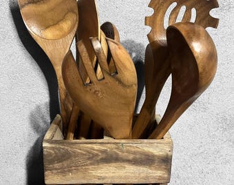 8-delat handgjort set med träskedar och spatel - Giftfria matlagningsprodukter