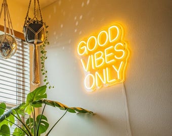 Good Vibes Only Neon Sign, Good Vibes Only LED Decor, Custom Neon Wall Art, Neon Sign Bedroom, Event Sign Wall Decor, Neon Bar Sign