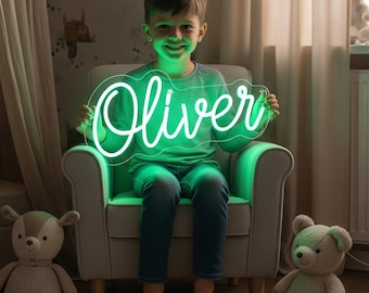 Custom Name Neon Sign for Kids, Custom Led Sign Wall Decor, Custom Led Light Bedroom Decor, Kid's Room Decor Personalized Gift, neon sign