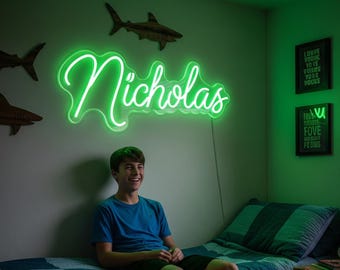 Teenage Room Neon Sign, Custom LED Wall Light for Teen Bedroom Decor, Personalized Name Neon for Boys and Girls Room