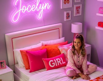 Neon do Pokoju w Akademiku, Imię Neon na Ścianę, Pokój Dziecka, Personalizowane Prezenty, LED do Akademika