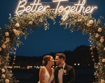 Personalizowany Neon Ślubny, Neon z Imieniem, LED Ślubny, Dekoracja Ścienna Impreza, Prezenty Ślubne, Oświetlenie Weselne