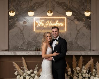 Personalizowany Neon Ślubny, Neon z Imieniem, LED Ślubny, Dekoracja Ścienna Impreza, Prezenty Ślubne, Oświetlenie Weselne