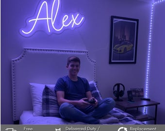 Custom Name Neon Sign, LED Wall Light for Bedroom, Dorm Decor, Personal Space Decor, Aesthetic Vibes, Custom Neon Sign, Name sign for kids