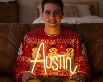 Christmas Neon Sign, Custom Neon Sign For Kids Bedroom, Neon Sign, Led Light, Neon Sign Party Decor, Personalized Gifts, Christmas Gifts