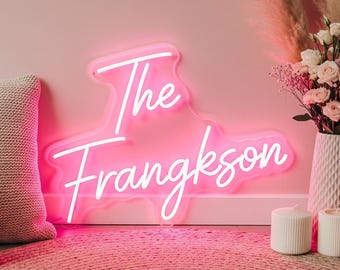 Custom Neon Sign for Family Name – Personalized LED Last Name Sign for Home Decor, Wedding Backdrop or Housewarming Gift – Neon Wall Art