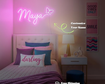 Personalizowany Neon LED – Własny Napis do Pokoju Nastolatka, Akademika & Dekoracji w Stylu TikTok – Prezent dla Dziewczyn i Chłopców Wieku