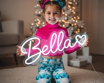 Personalizowany Neon z Imieniem Dla Dzieci, LED Dekoracja Ścienna, Ozdoba Pokoju, Prezent Dla Dziecka
