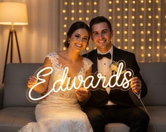 Custom Wedding Neon Sign, LED Wedding Sign with free dimmer, Battery Operated Neon Sign, Wedding Reception Decor, Mr & Mrs Neon Light