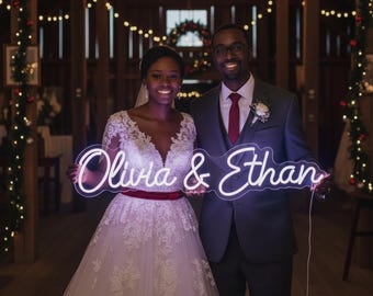 Custom Wedding Name Neon Sign | Personalized LED Decor | Fast USA Shipping DDP