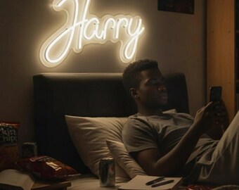 Personalizowany Neon dla Nastolatków, LED Lampa Ścienna do Sypialni, Neon z Imieniem do Akademika, Wystrój Pokój Chłopców i Dziewcząt