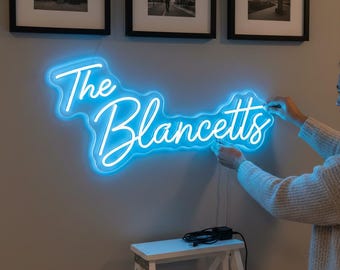 Custom Last Name Neon Sign | Family Name LED Light | Wedding Decor | Personalized Wedding Gifts || Led Neon Sign For Wedding | Neon Sign
