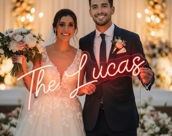 Custom Wedding Last Name Neon Sign | Personalized LED Decor | Fast USA Shipping DDP