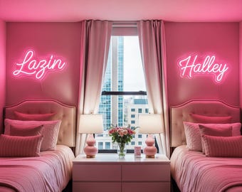 Spersonalizowany neon do pokoju nastolatka, LED dekor, prezent dla młodzieży, TikTok pokój, neon z cytatem