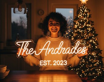 Personalizowany Neon Ślubny, Neon z Imieniem, LED Ślubny, Dekoracja Ścienna Impreza, Prezenty Ślubne, Oświetlenie Weselne