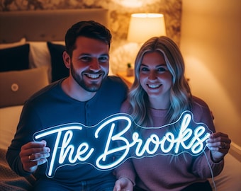 Mr & Mrs Neon Sign, Custom Wedding Neon Sign, LED Wedding Sign for Sweetheart Table or Photo Booth, Last Name Neon Sign, Wedding Sign