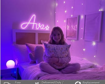 Custom Name Neon Sign, Neon Lights, Personalized Neon Sign, Teenager Girl Gift, Kids Name Sign, LED Teen Room Wall Deco, Easter Gifts