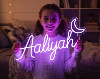 Personalizowany Neon z Imieniem Dla Dzieci, LED Dekoracja Ścienna, Ozdoba Pokoju, Prezent Dla Dziecka