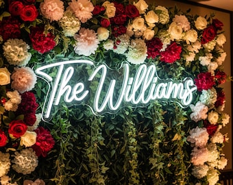 Personalizowany Neon Rodzinny, Neon na Zamówienie, Prezent Ślubny, Dekoracja Nazwiska, Neon na Rocznicę