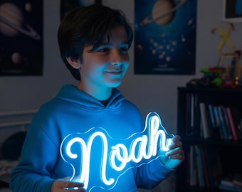 Custom LED Neon Name Sign for Children – Personalized Light for Nursery, Bedroom or Playroom Wall – Gift for Boys & Girls Room, Neon Sign