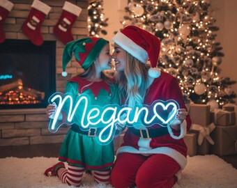 Custom Name Christmas Neon Sign Personalized LED Holiday Decor – Fast Shipping USA | DDP Included