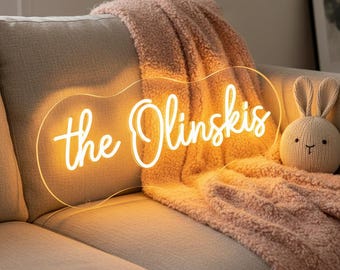 Personalized Family Name Neon Sign LED Kids Room Wall Decor Fast Shipping to USA | DDP Included