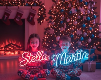Custom Neon Name Sign Christmas Gift, Led Name Sign Gift for Kids, LED Lights Wall Decor, Home Decor, Custom Led Sign Personalized Gifts