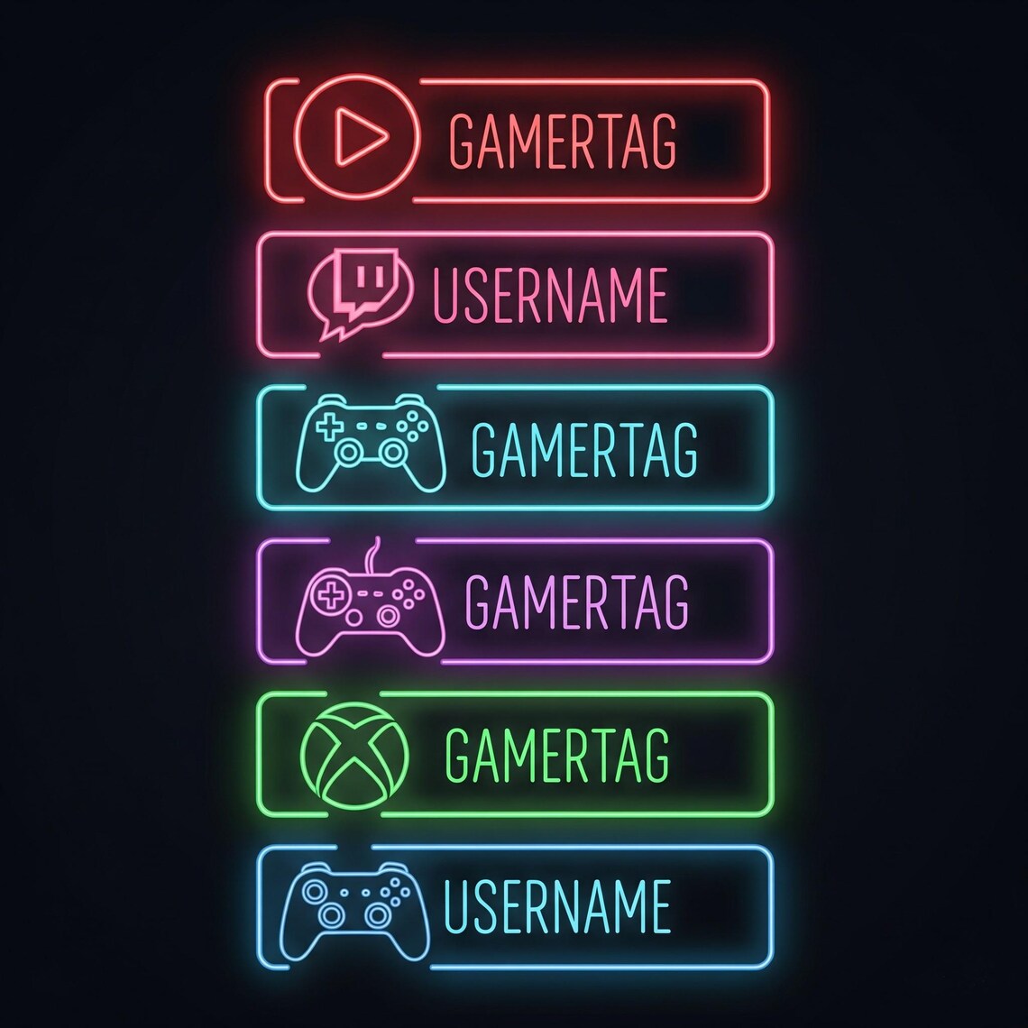 Personalized Gamer Tag Neon, Custom Username Neon Sign, Custom Game