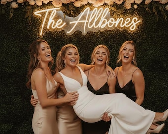 Personalizowany Neon Ślubny, Neon z Imieniem, LED Ślubny, Dekoracja Ścienna Impreza, Prezenty Ślubne, Oświetlenie Weselne