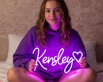 Personalizowany Neon z Imieniem Prezent Świąteczny, Szyld LED dla Dzieci, Dekoracja Ścienna LED, Wyjątkowe Prezenty Personalizowane